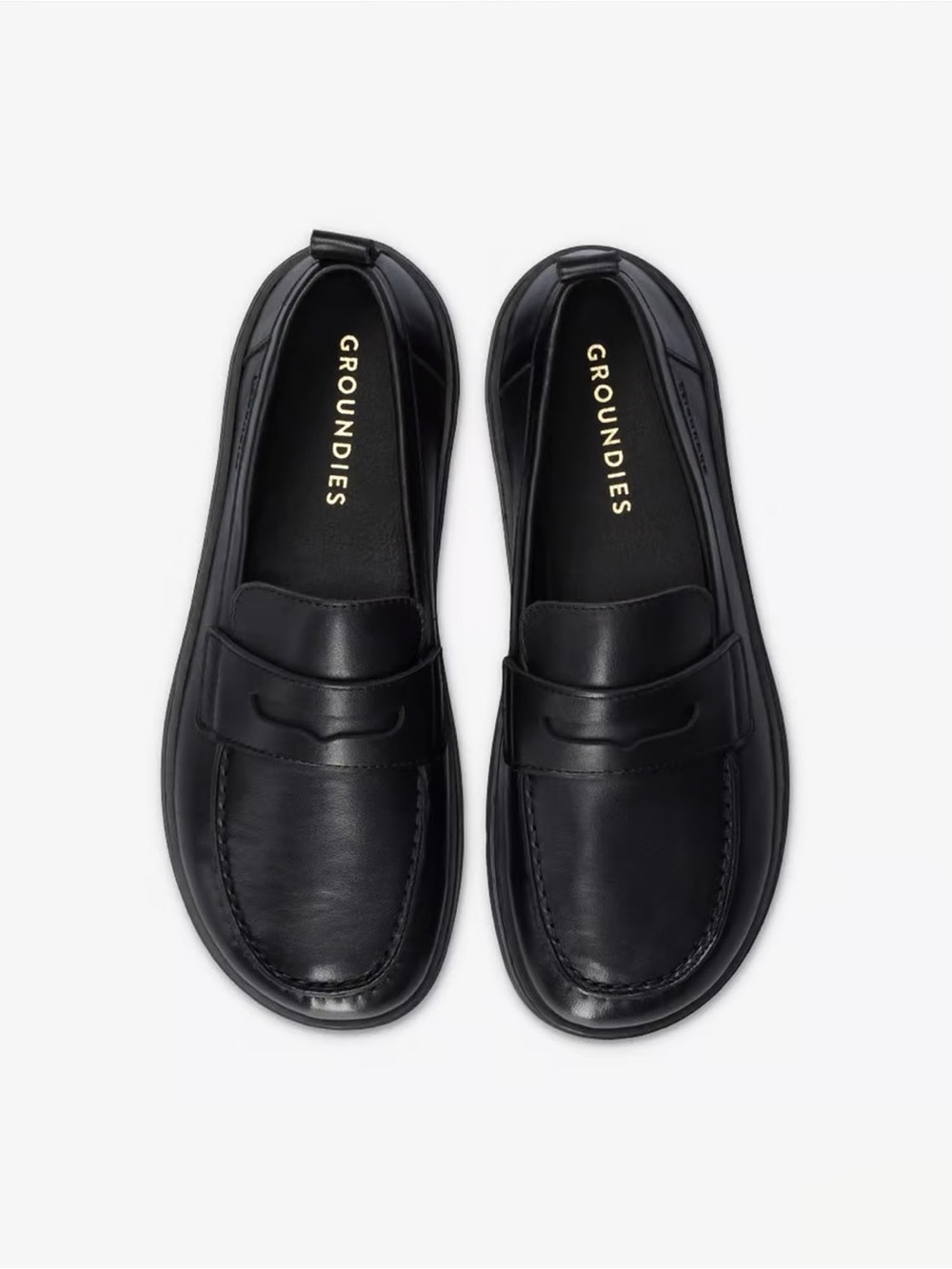 Groundies Brisbane Loafers in Black size 38 Barefoot Leather